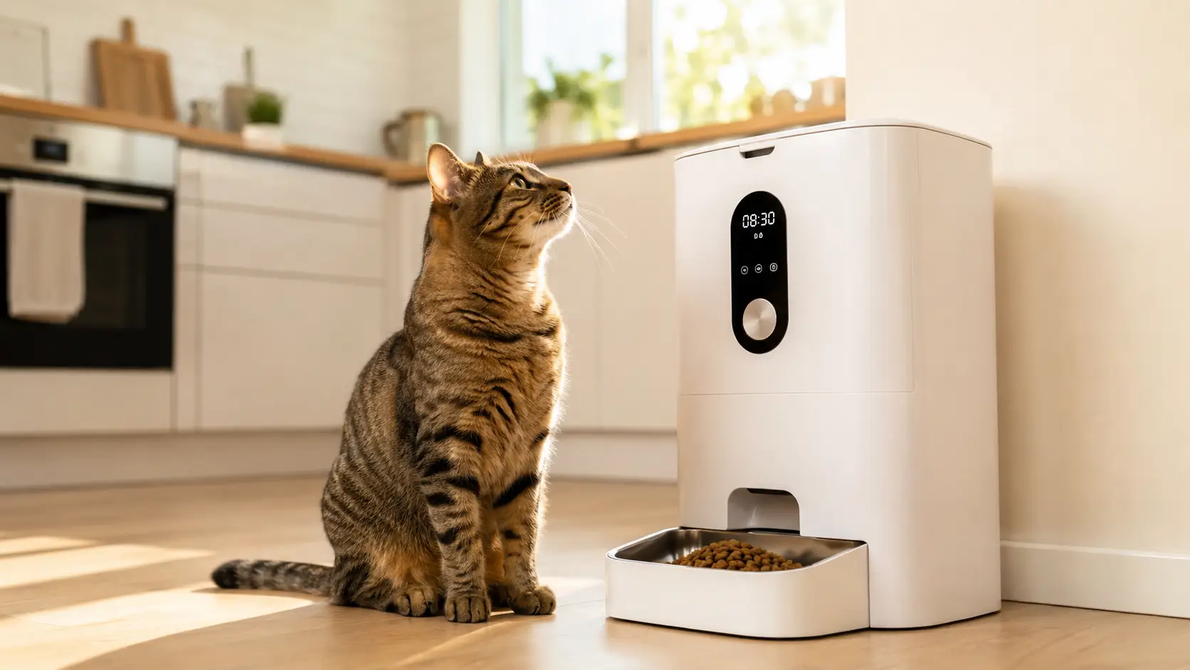 automatic pet feeder worth it - cat eating from smart feeder